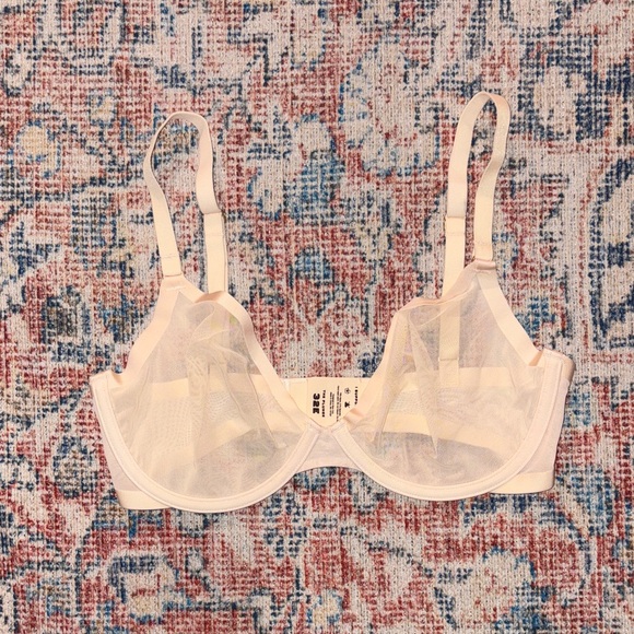 Cuup The Plunge Mesh Bra in Blush SZ 32E NWOT - Picture 2 of 4